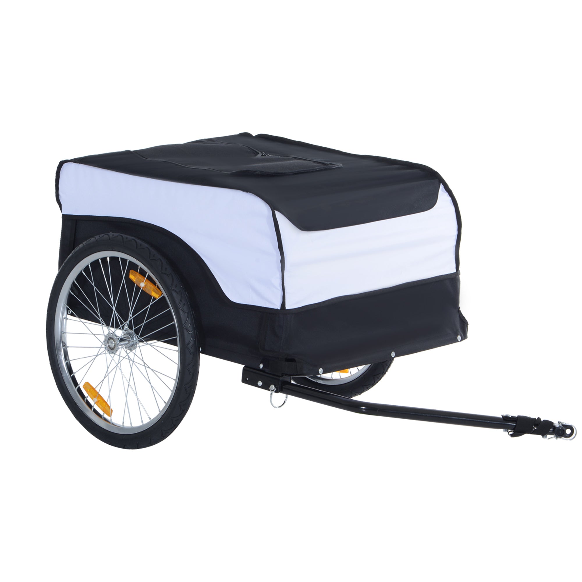 Handcart foldable, 40 kg load capacity, for garden and transport, white and black steel and oxford