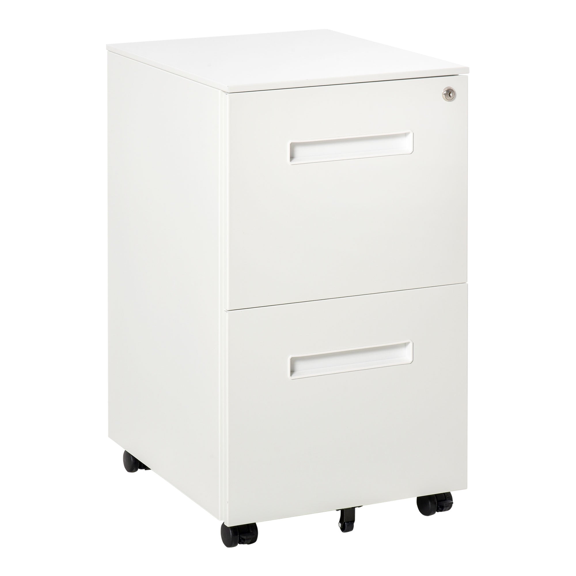 Vinsetto Mobile Filing Cabinet 2 Drawers Lockable A4 Steel