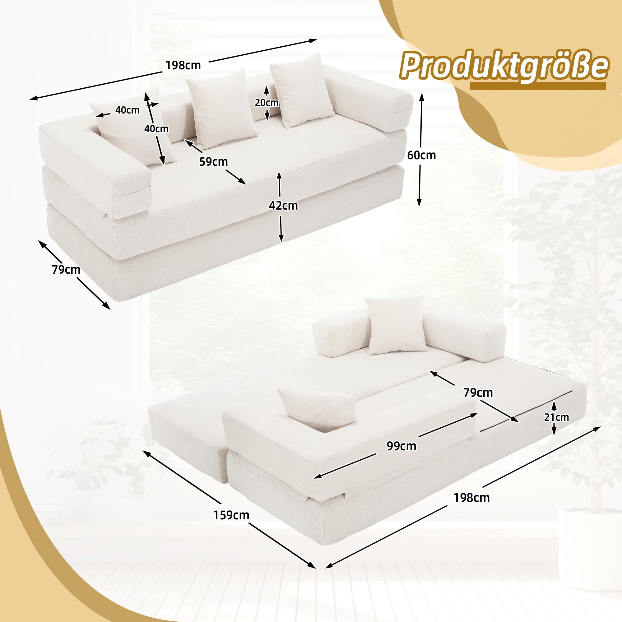 Modular Block Sofa, Super Soft Combinable Storage, Chenille Fabric