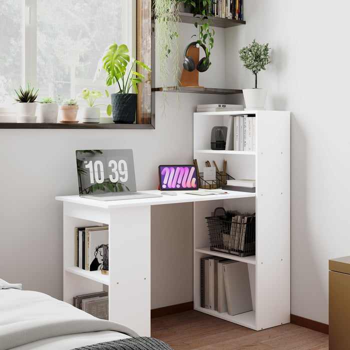Desk, 120x55cm with Shelf, Multi-Purpose Computer/Work Table, White