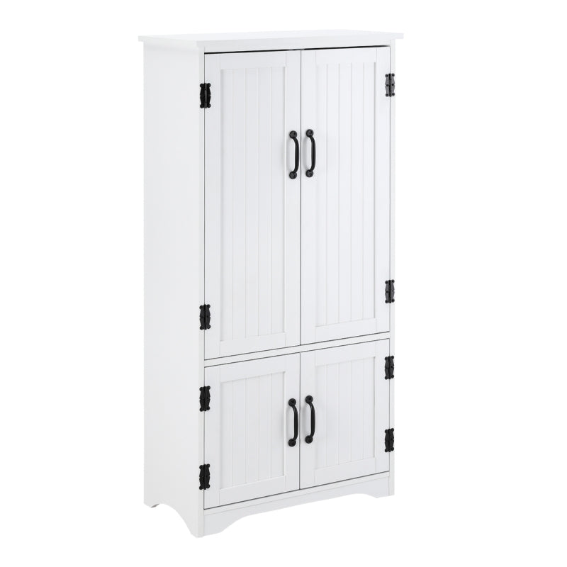 Accent Floor Storage Cabinet with Adjustable Shelves and 2 Doors, White