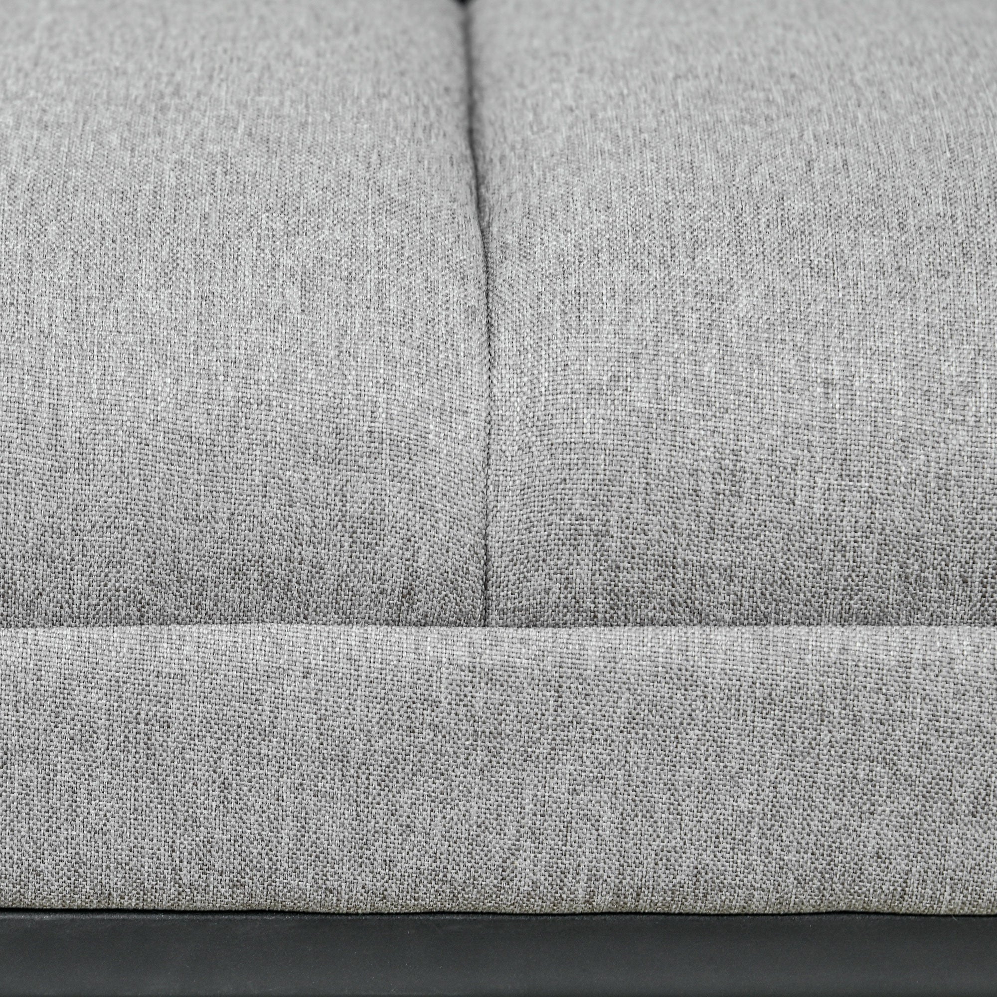 Linen look upholstered bench for bedroom, bed bench, dressing table, 200 kg, light grey steel