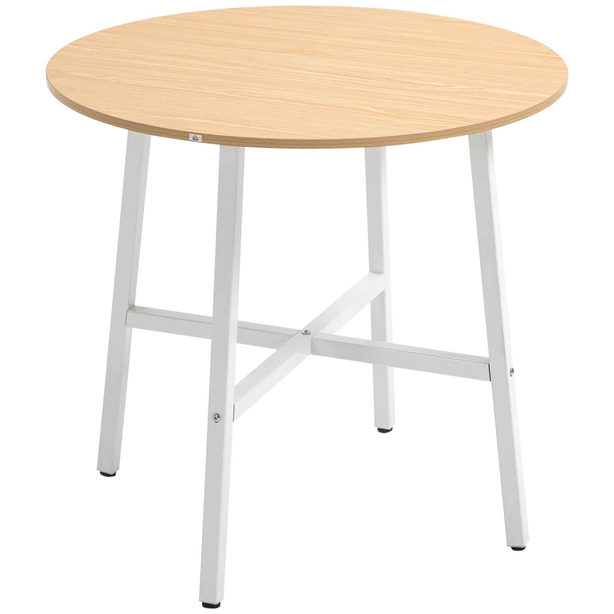 Dining Table for 4 People, Modern Living Room, Steel & Natural Wood