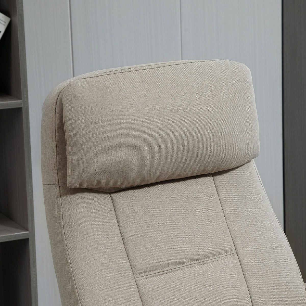 Office Chair, Ergonomic Massage Function Height-Adjustable Rocking, Beige