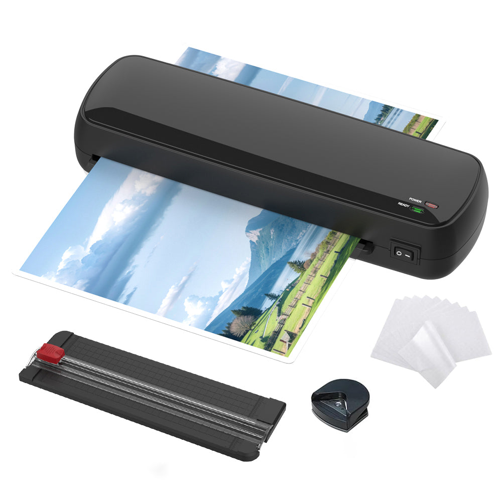 Laminator Machine, A4 Hot & Cold Fast Warm 9 Inch Thermal, Black