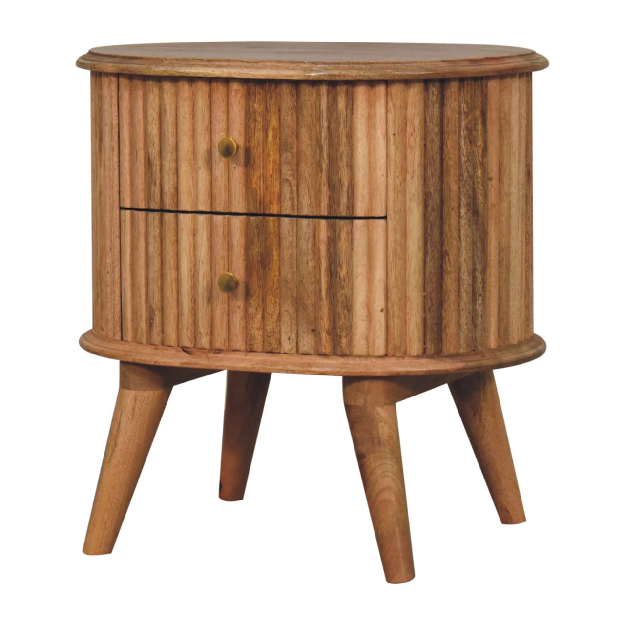 Solid Wood Soba Bedside, 2 Drawers, Brown