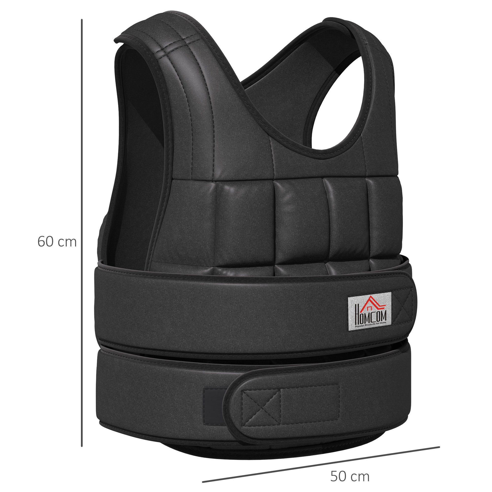 Gewichtsweste, 30 kg Verstellbares Krafttraining, Schwarz Oxford Metall