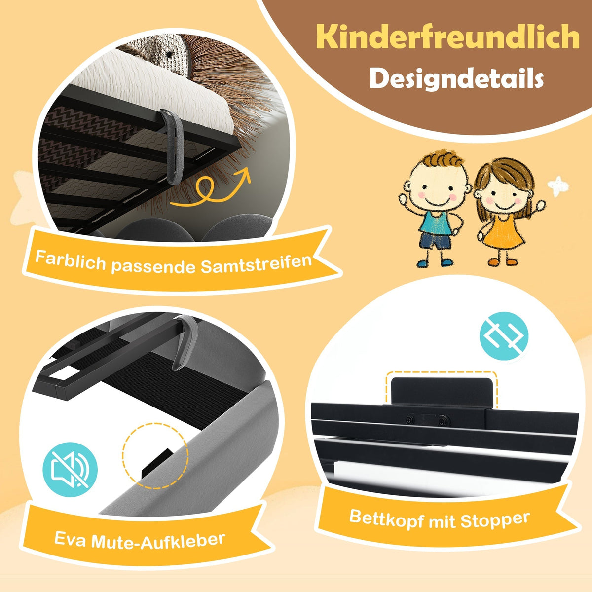 Daybed Sofa Bed 90x200cm Hydraulic Storage Metal Slatted Base, Velvet Grey