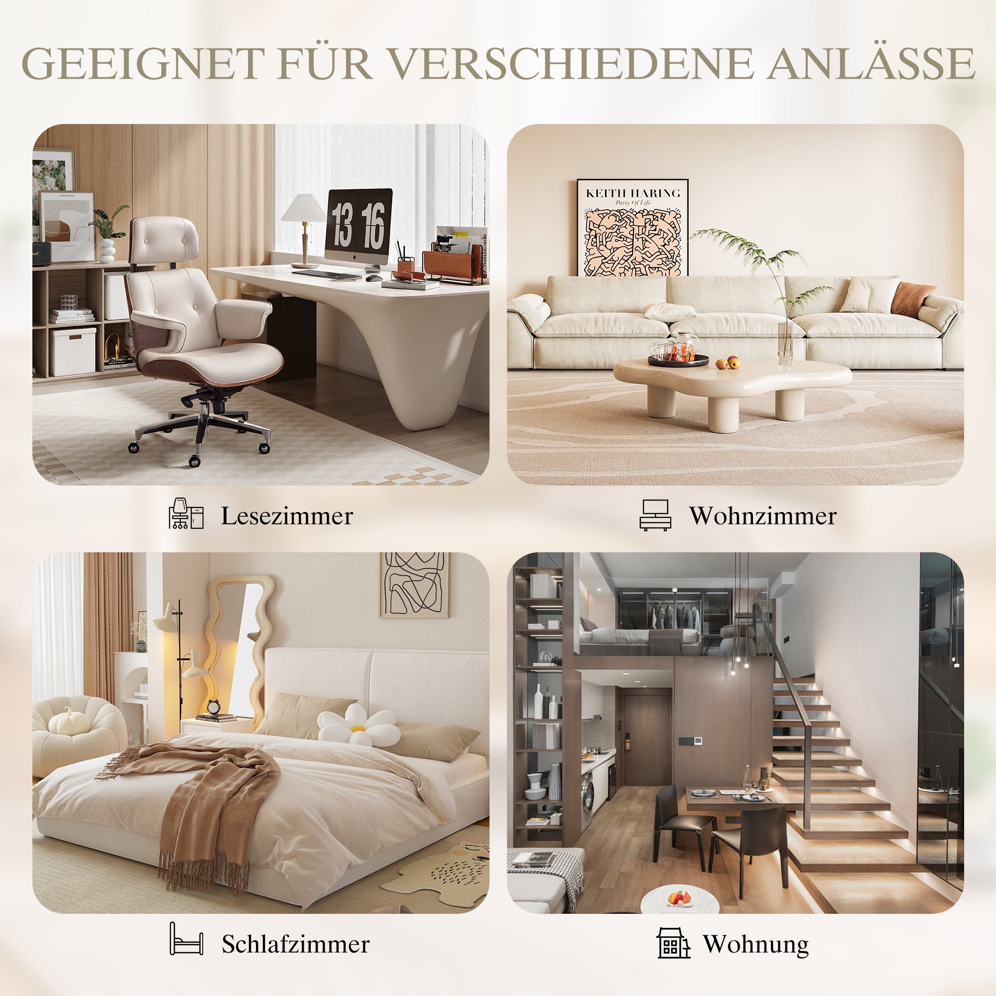 Modern Two-Seater Sofa with Armrest Cushions and Storage Bag, Loop Fabric