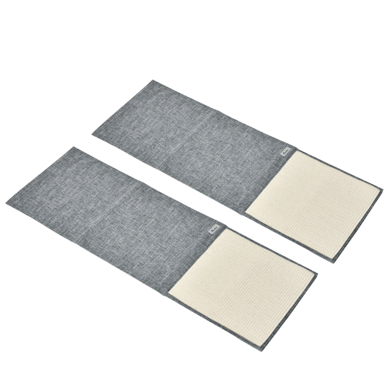 Kratzmatte, 2-teilig Sisal für Katzen, Grau