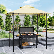 BBQ Pavilion, LED Double-layer Roof Side Shelves, Beige