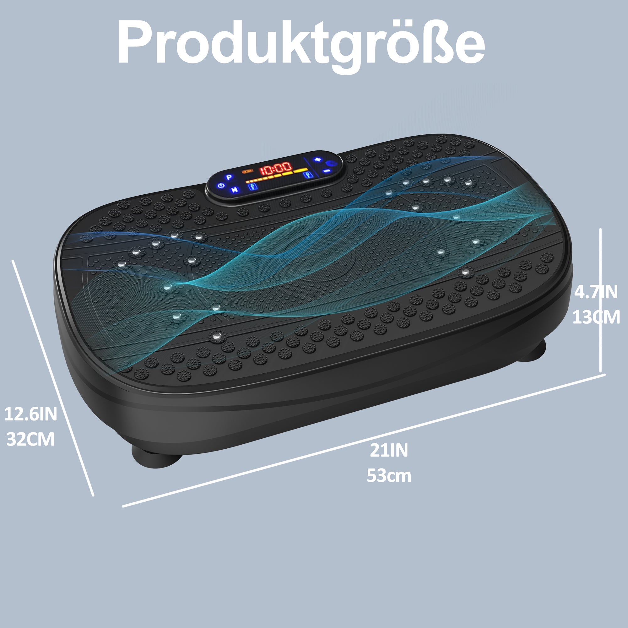 Vibration Plate Training Device with Resistance Bands and Speed Control, Whole Body Fitness Platform