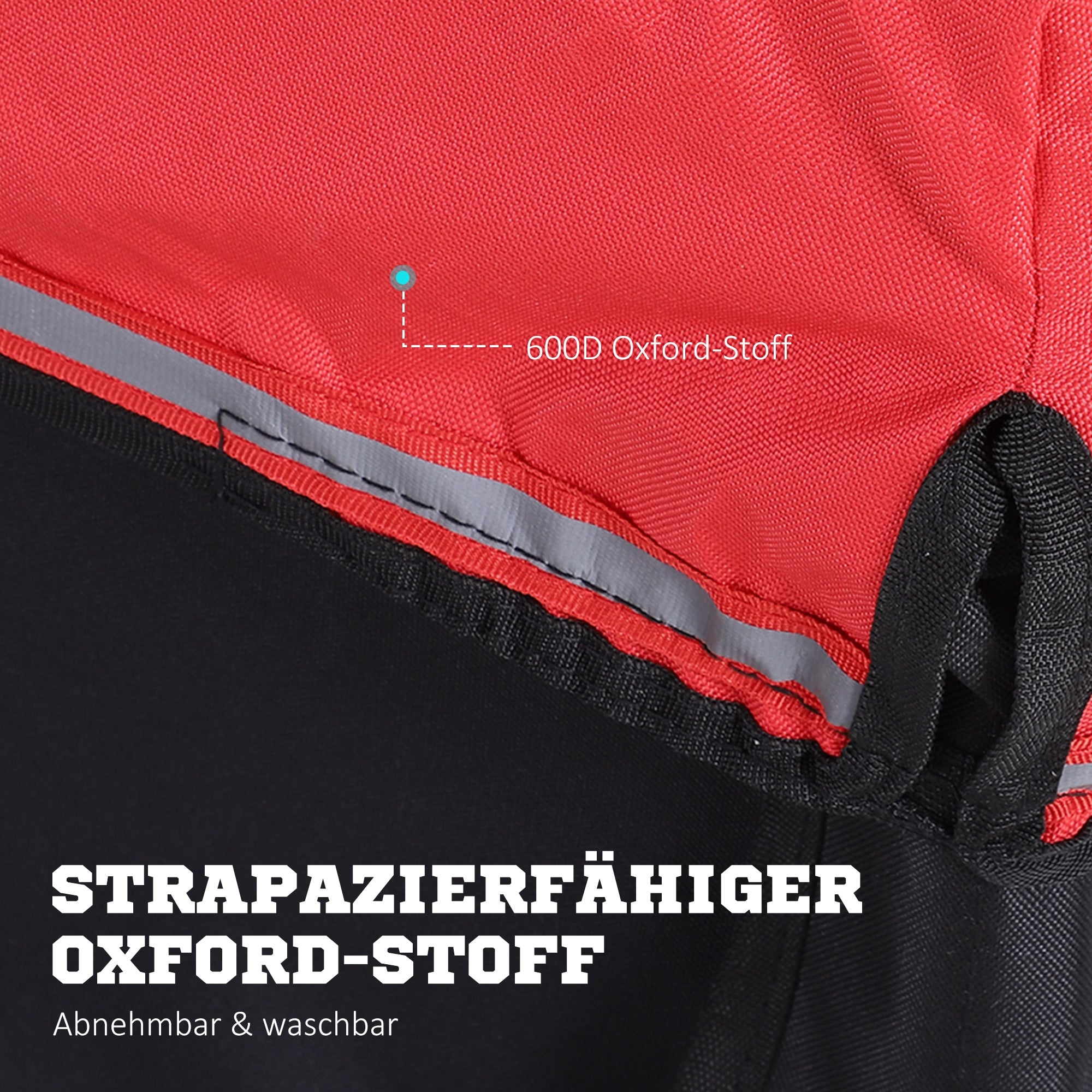 Cargo trailer transport trailer 2-wheel bike, robust & versatile, black red