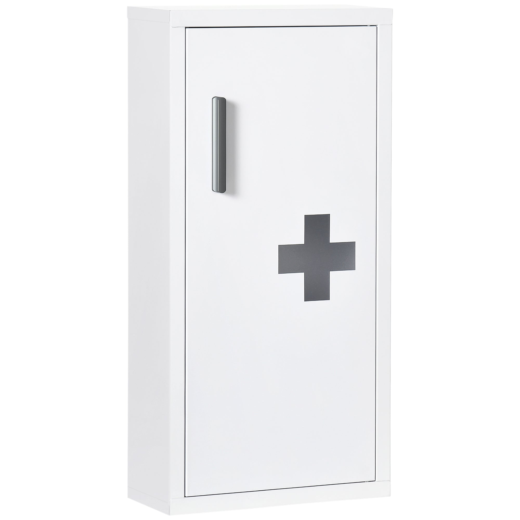 Medicine Cabinet First Aid 3 Inner Compartments Magnetic Closure 40x15x53.5 cm White