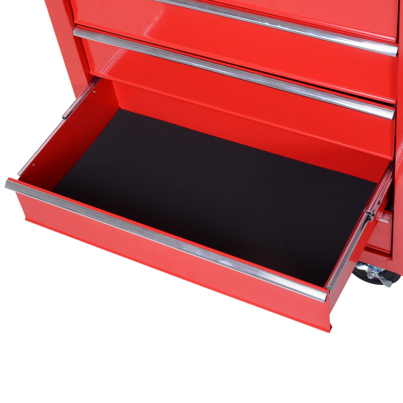 DURHAND Workshop Trolley, 5 Drawers, Lockable, Mobile, 150 kg, Steel Red