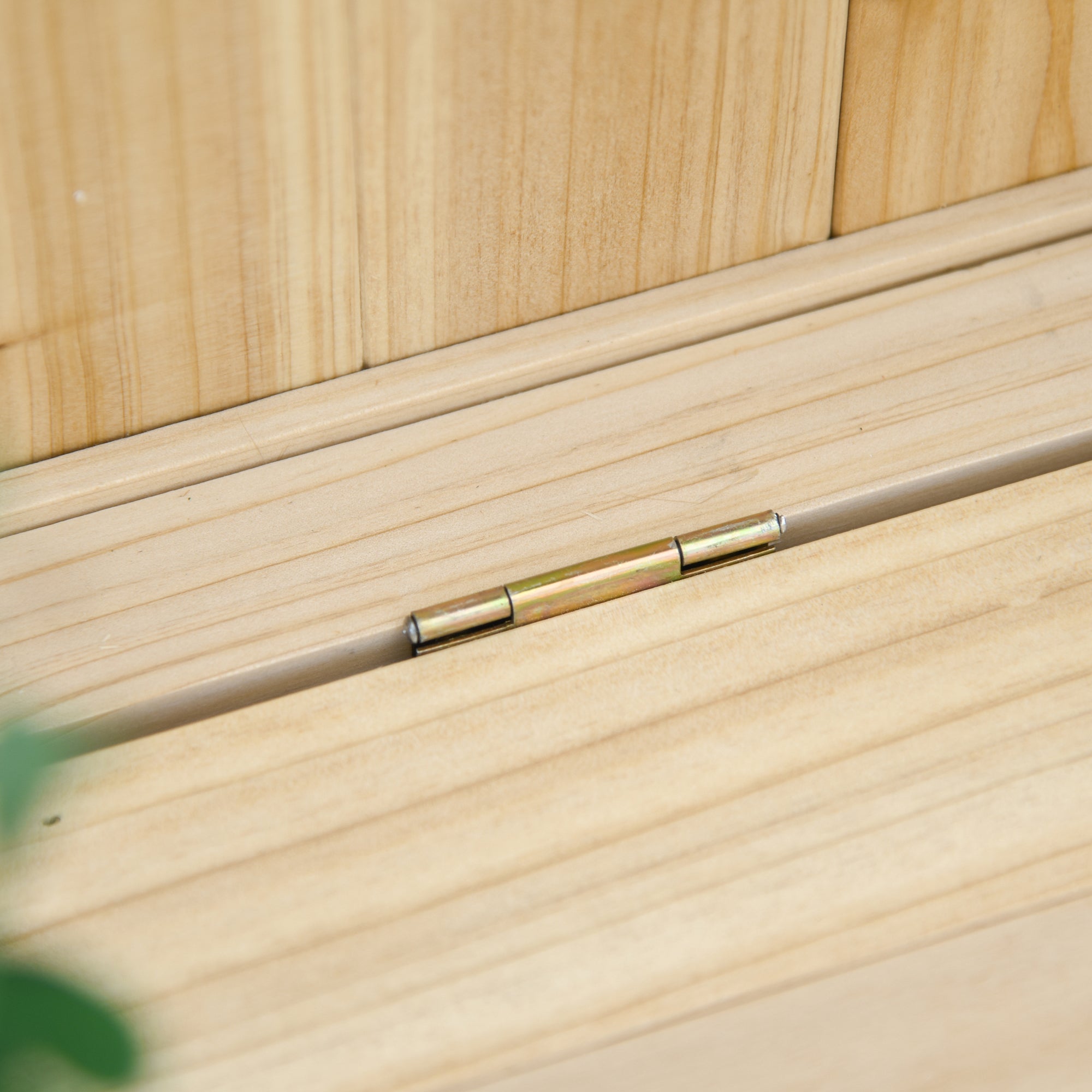 Wood Storage Bench Outdoor Seating for Patio Garden, Natural Wood