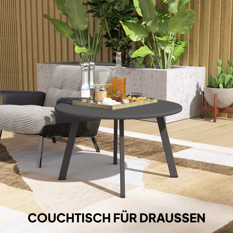 Side Table Round Weatherproof Ø70x42cm - Black