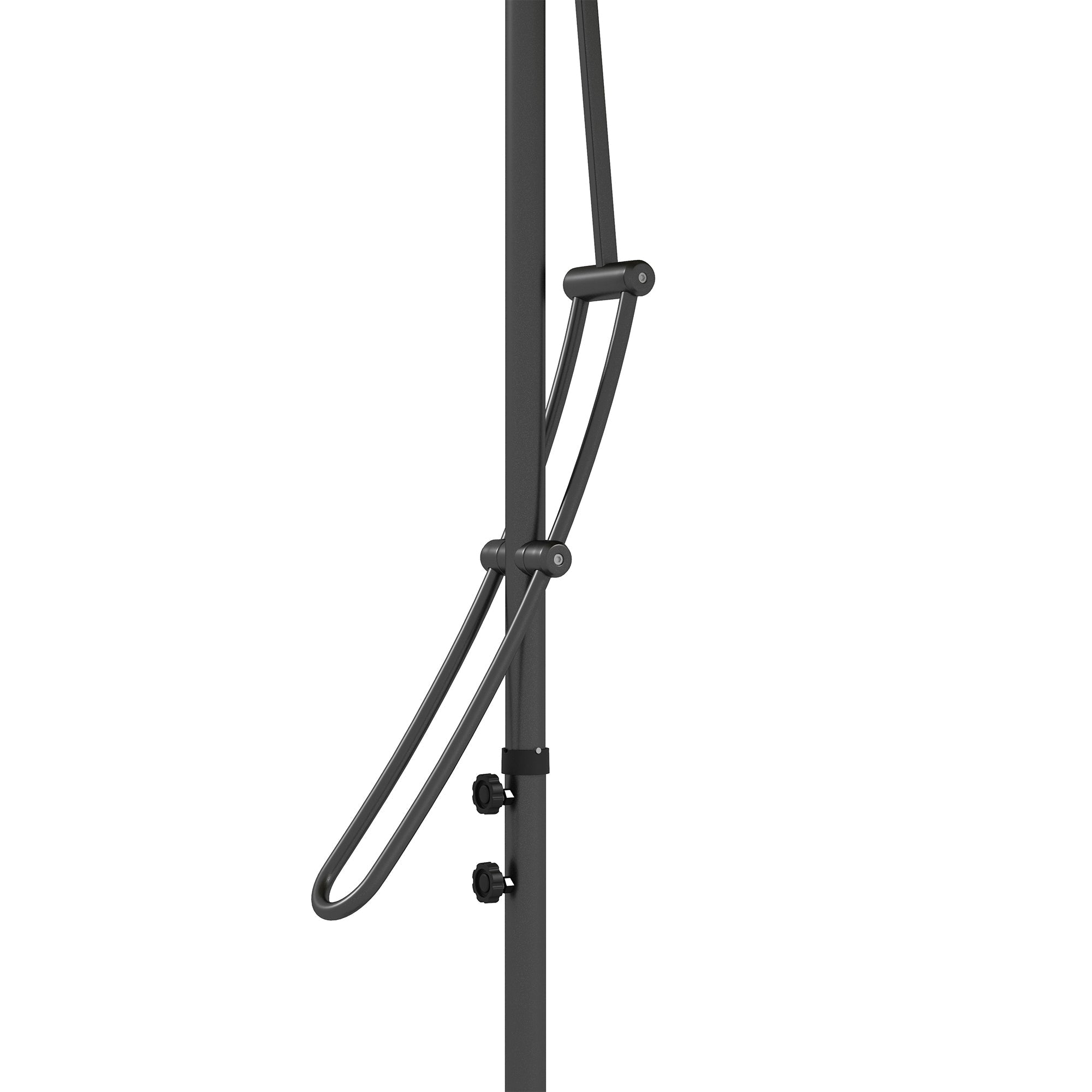 Solar Parasol, LED, Ø290x260 cm, UV Protection, Hand Crank, Polyester Dark Blue