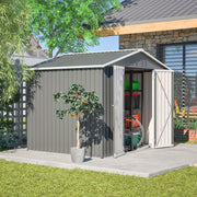 Metal Tool Shed, 8x6FT Folding Door, Anthracite Grey