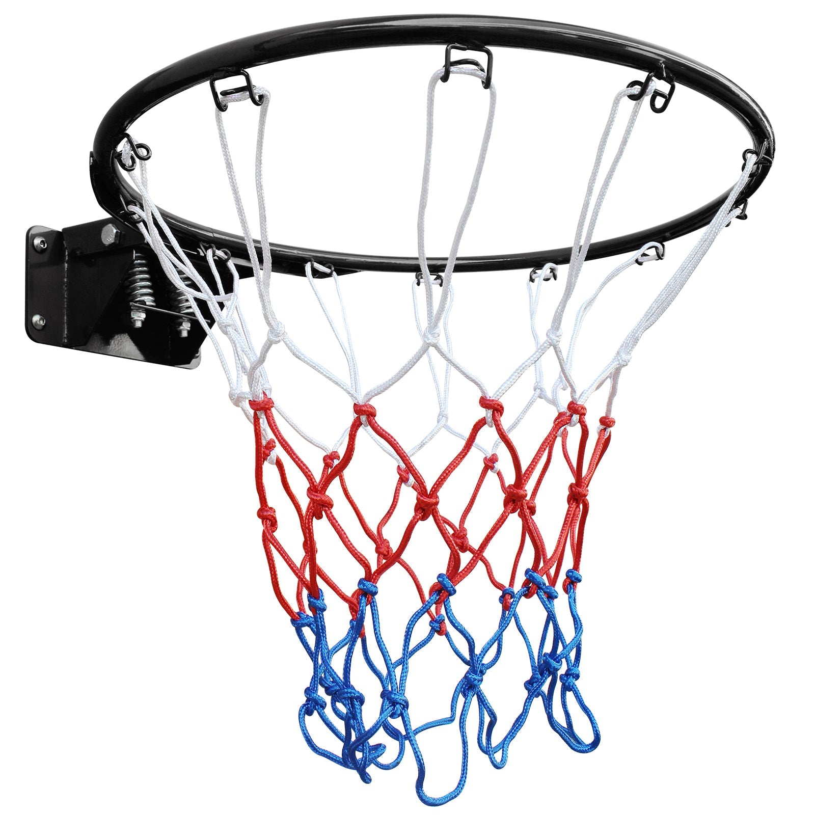 Basketball Rim Replacement, Double Spring Solid, In-Ground & Wall-Mounted Steel, Black