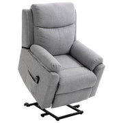 Electric TV Recliner with Lift Assistance, 1 Motor, Side Pocket, Gray Fabric