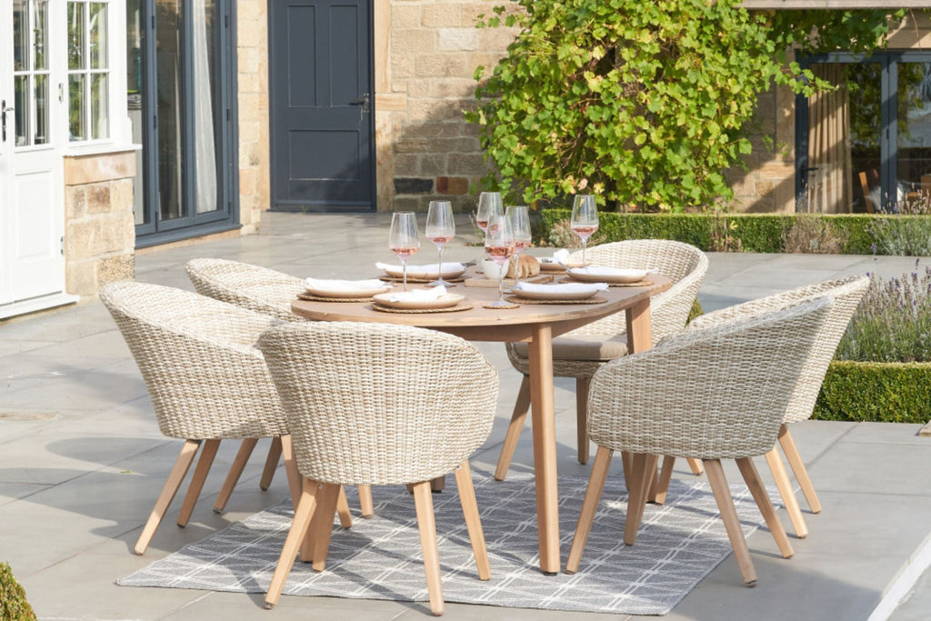 Cabon 6 - Seater Oval Dining Set - Rathwood Store