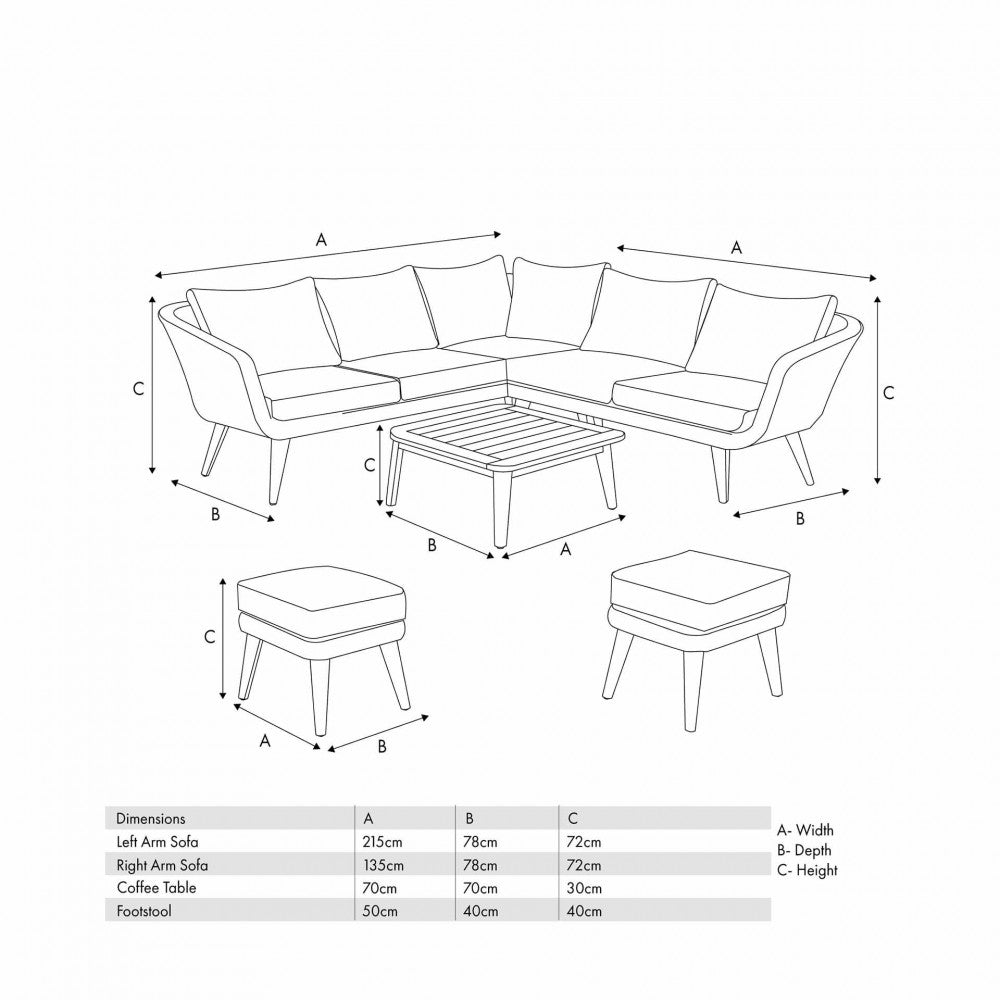 Cabon Outdoor Corner Seating Sofa Set - Rathwood Store