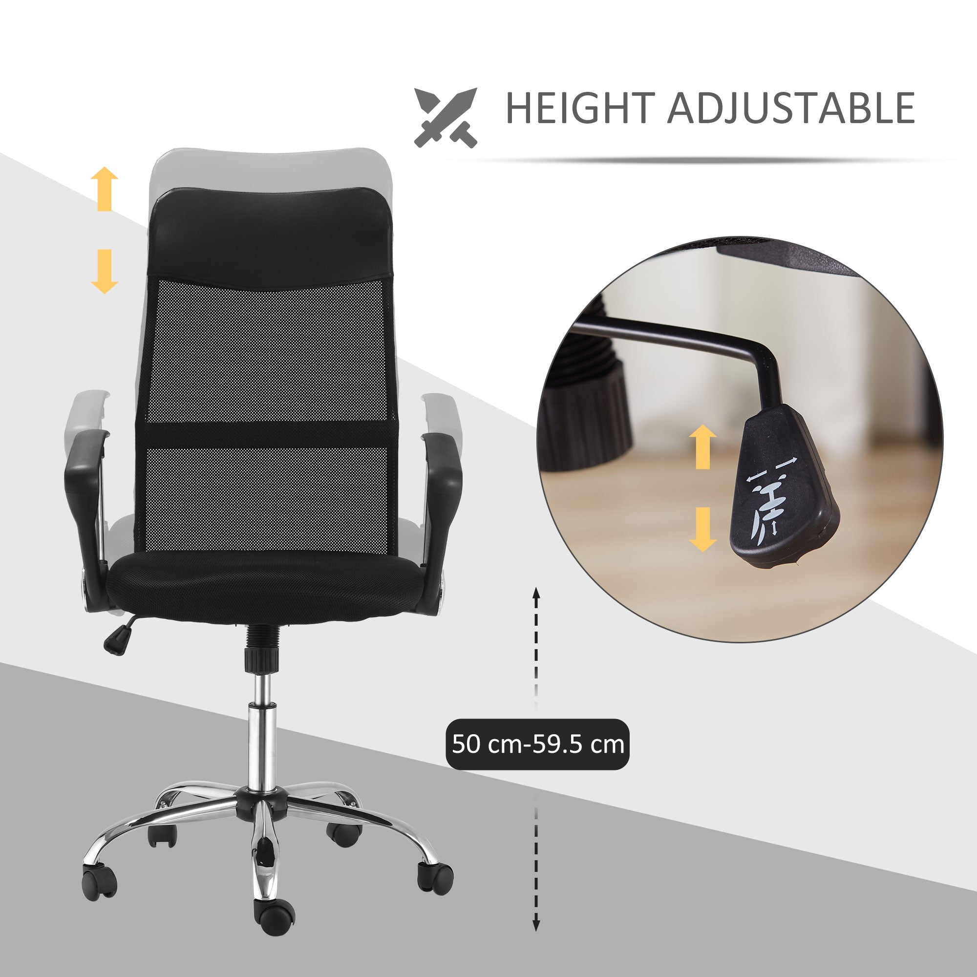 Office Chair with Mesh, Ergonomic Gaming Swivel, Black