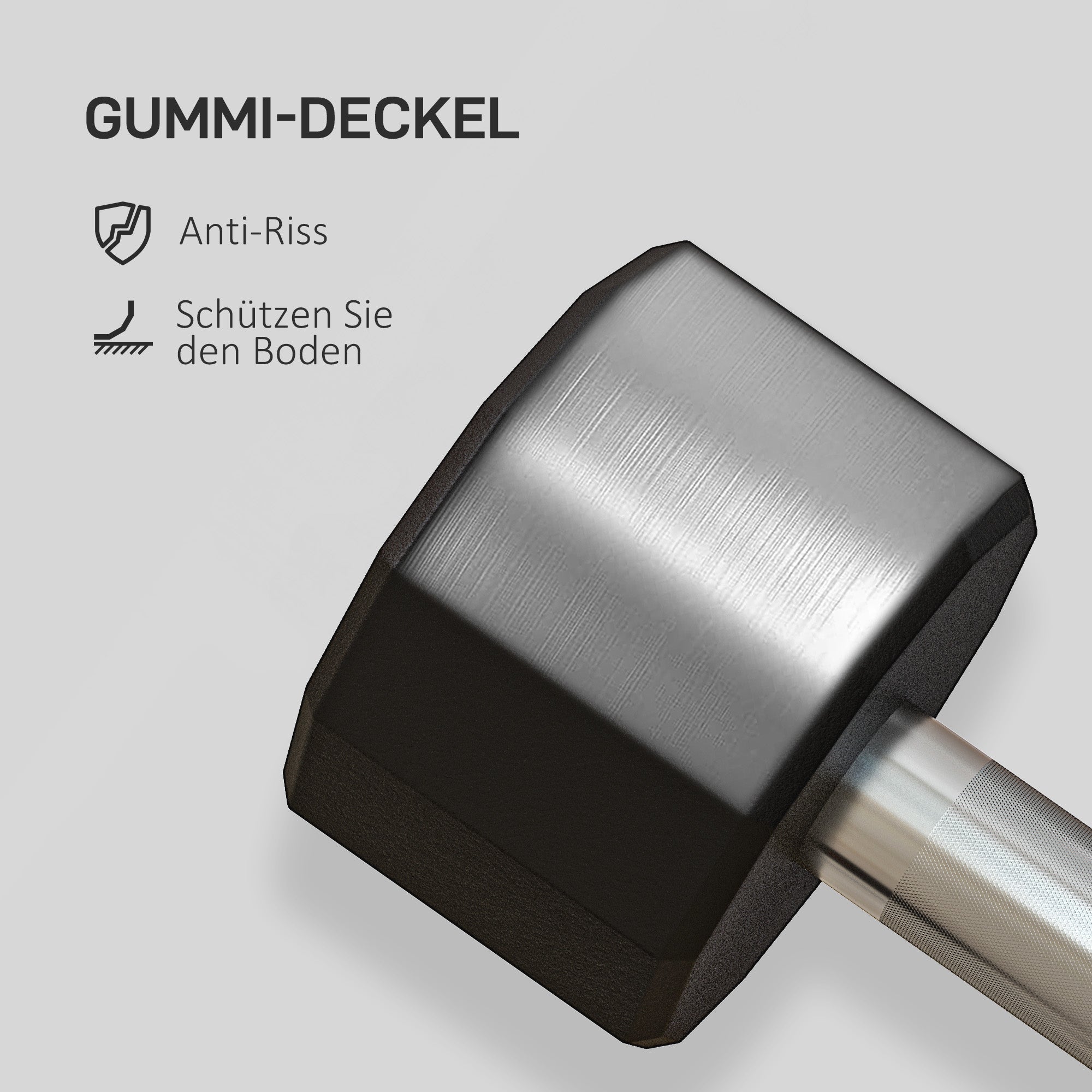 Dumbbell Set 10 kg, Non-Slip Metal, Black