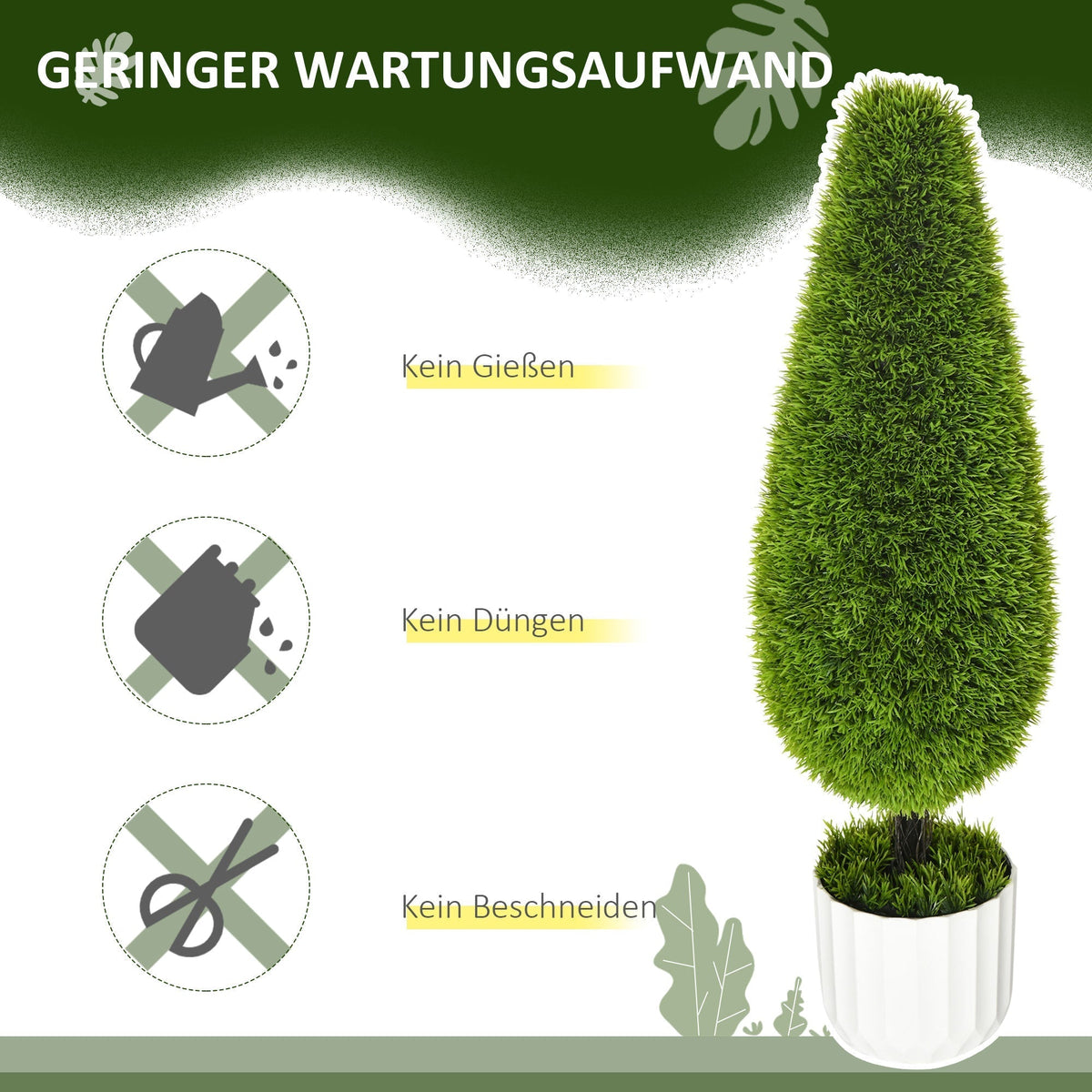 Artificial Cypress Plant Set of 2, 90cm Houseplant with Pot & Moss, Indoor/Outdoor Decor