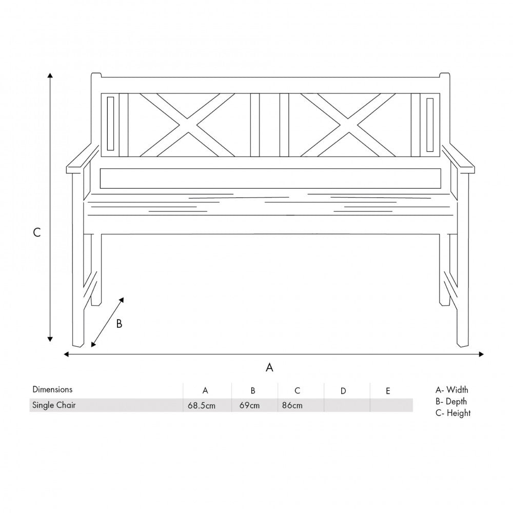 Cambridge Light Teak Outdoor 3 - Seater Acacia Wood Bench - Rathwood Store
