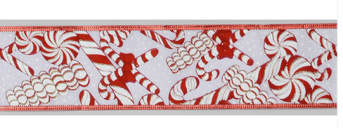 Candy Cane Ribbon 10Yx2.5'' - Rathwood Store