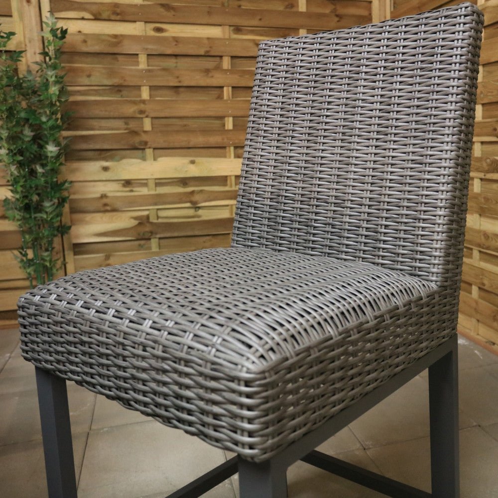 Cannes - 4 Seater Square Bar Set with Firepit (Grey) - Rathwood Store