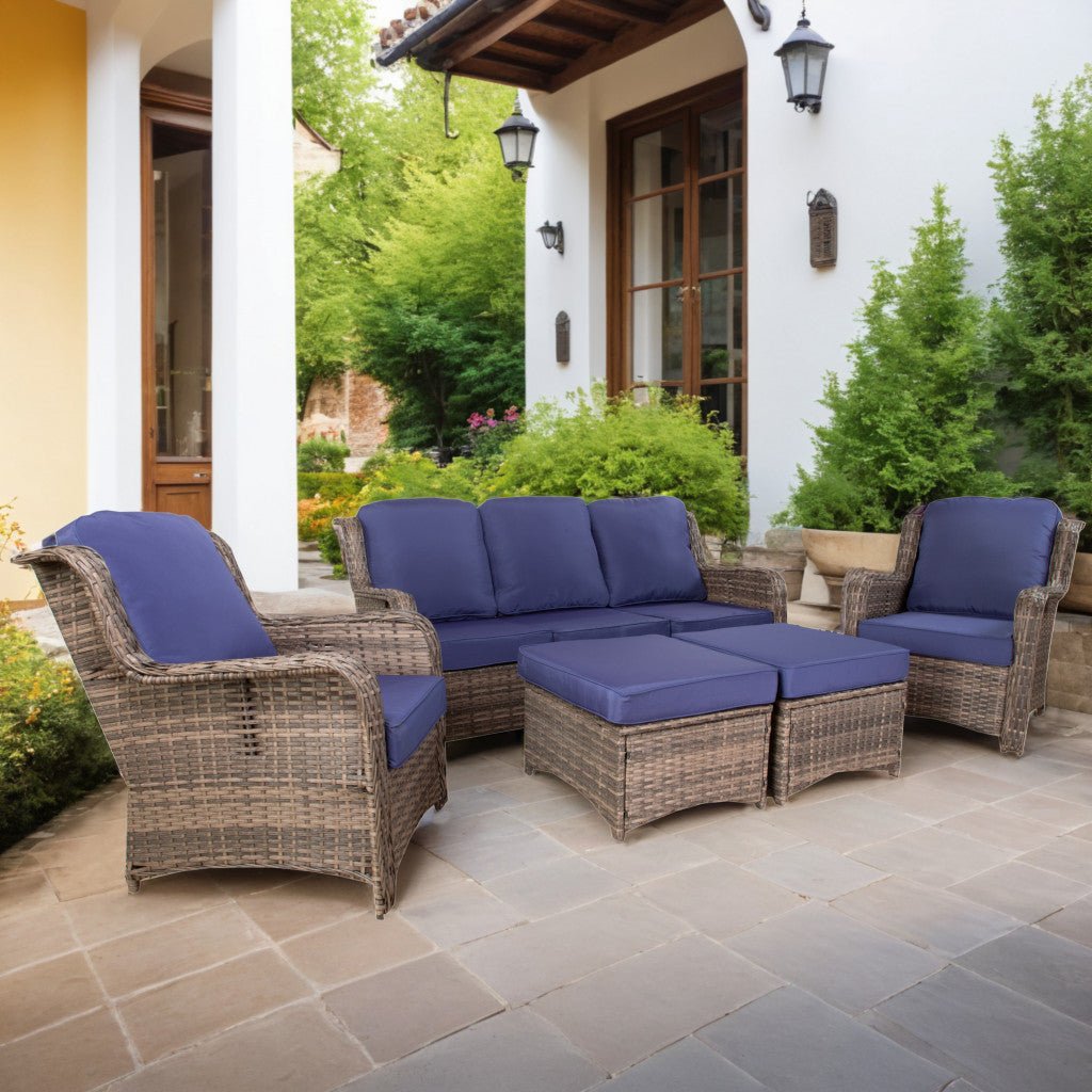 Cappani Sofa Set with Navy Blue Cushions (Grey) - Rathwood Store