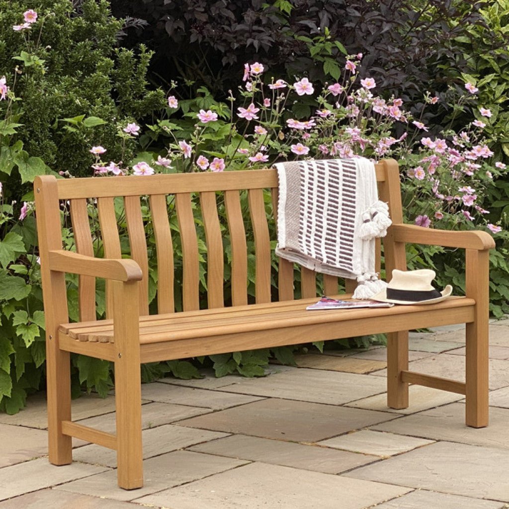 Castlerock - FSC Eucalyptus Grandis Garden Bench (Brown) - Rathwood Store