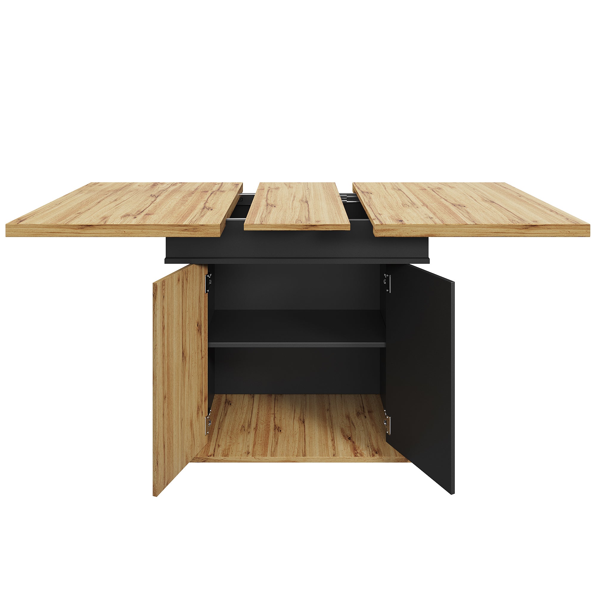Telescopic Dining Table, Extendable Foldable Space-Saving Table for 4-6 People, Retro Style