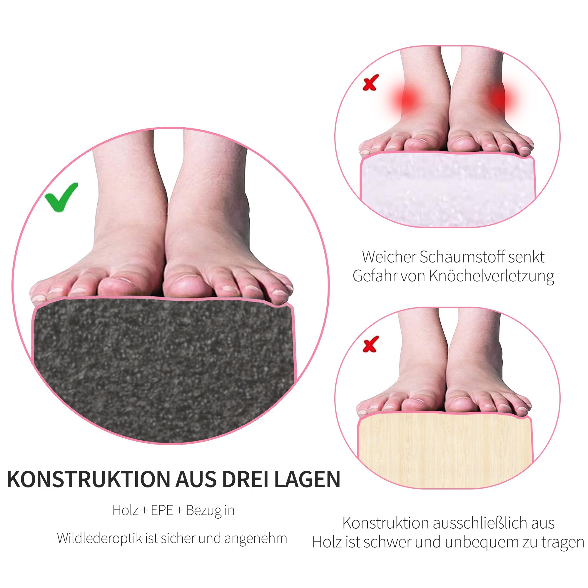 Balance Beam, 210cm Foldable Gymnastics, Indoor & Outdoor, 120 kg, Pink