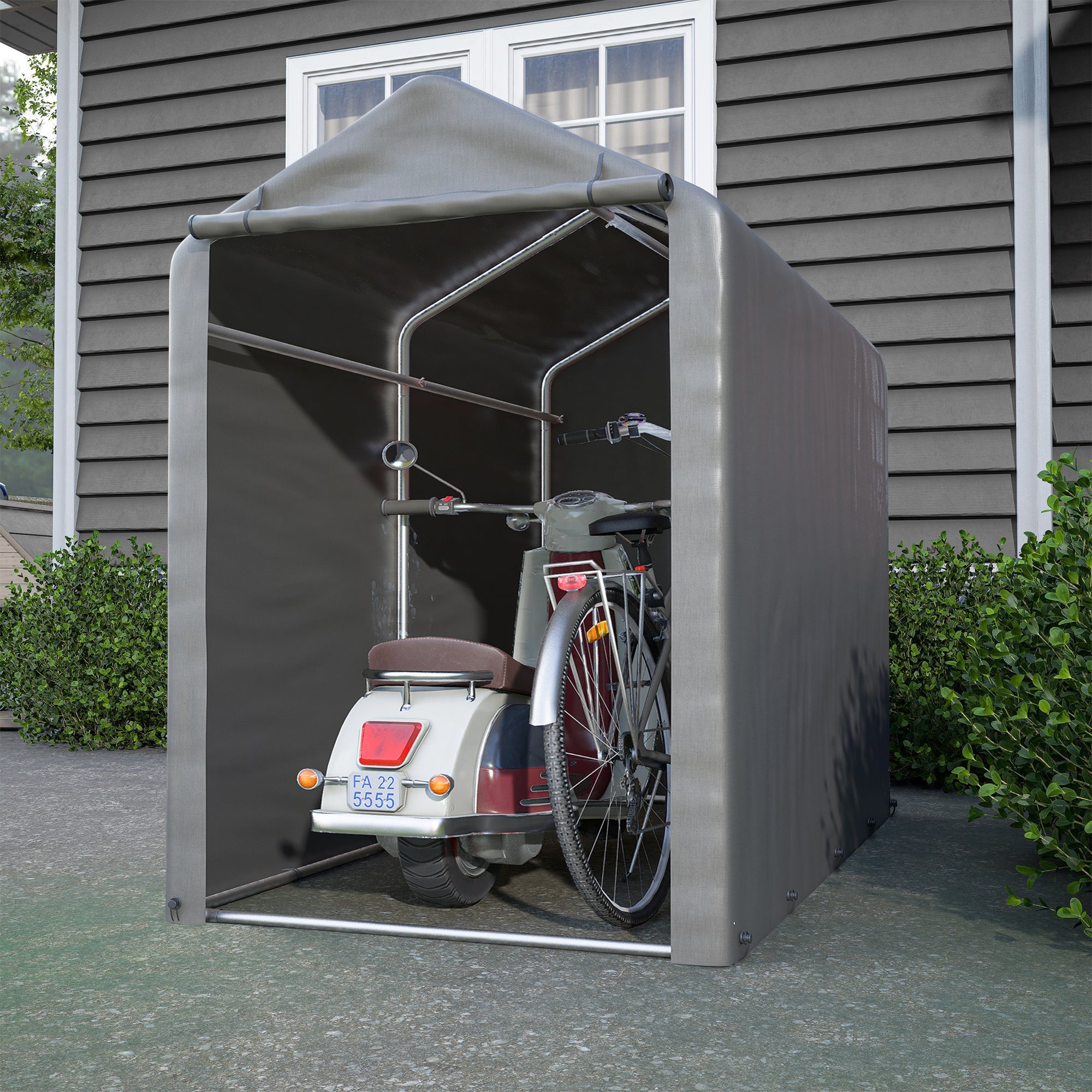 Bicycle Garage Tool Shed, 187x100x160 cm, Dark Gray