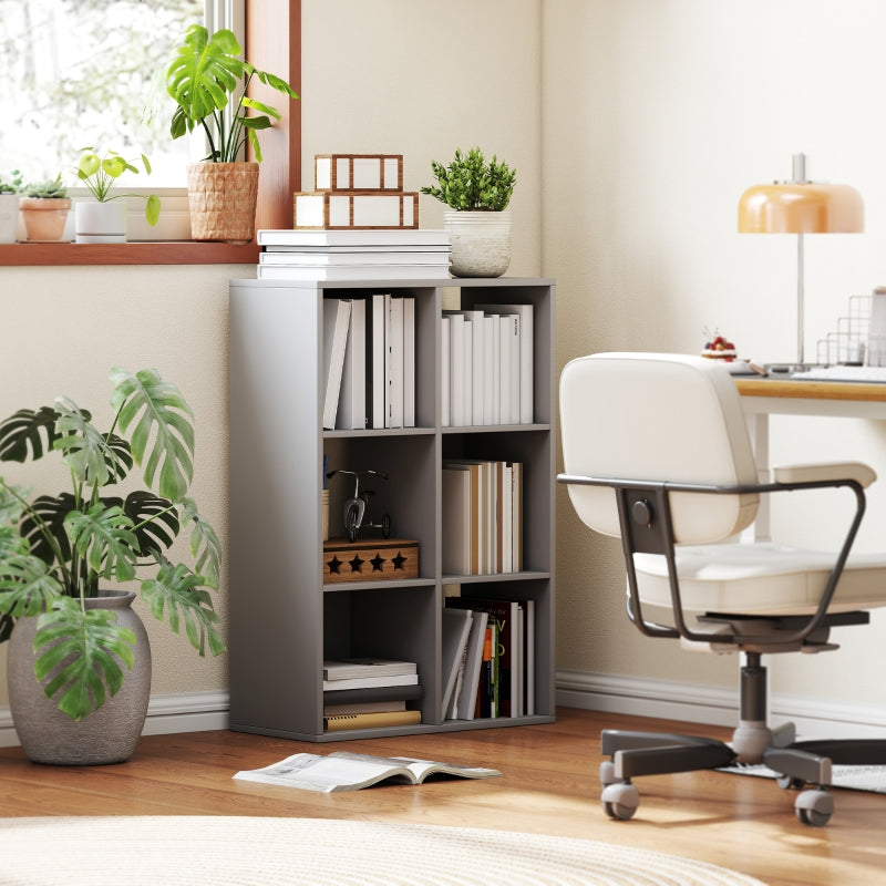 6-Cube Bookshelf Storage Unit Light Grey