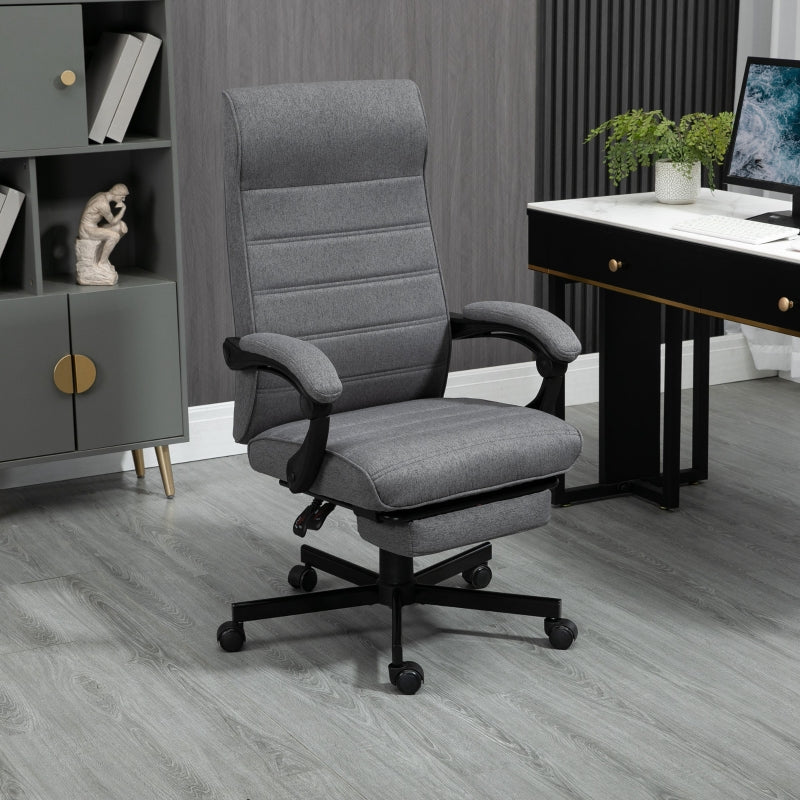 Office Chair Adjustable Height Swivel with Rolling Wheels, Grey