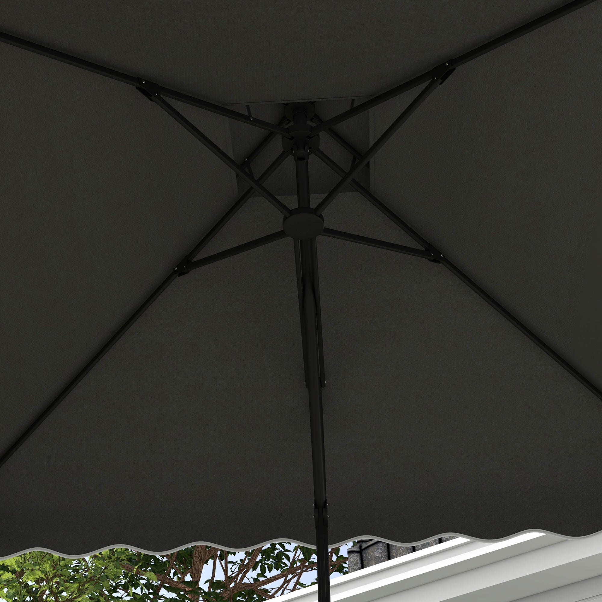 Parasol 243x243cm Balcony Cantilever UV Protection Dark Grey