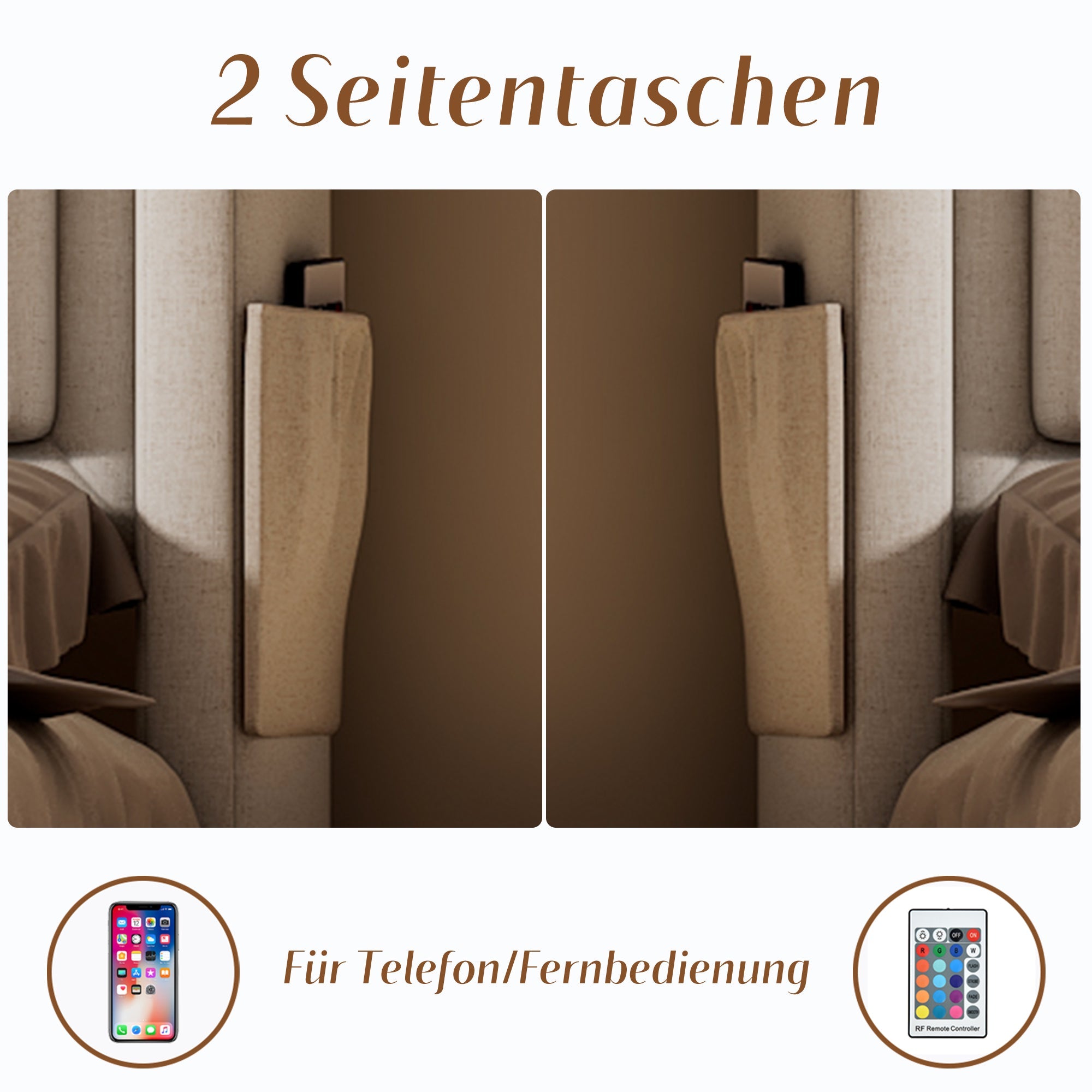 Upholstered Bed 160x200, LED Headboard & USB C Charging, Hydraulic, Beige Cotton