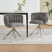 Velour Armchair, 180° Swivel, Ergonomic, Heavy-Duty Metal Frame