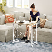 Folding Desk 80 cm on Wheels, Natural Tone