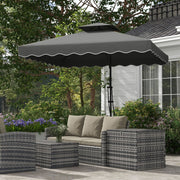 Parasol 243x243cm Balcony Cantilever UV Protection Dark Grey