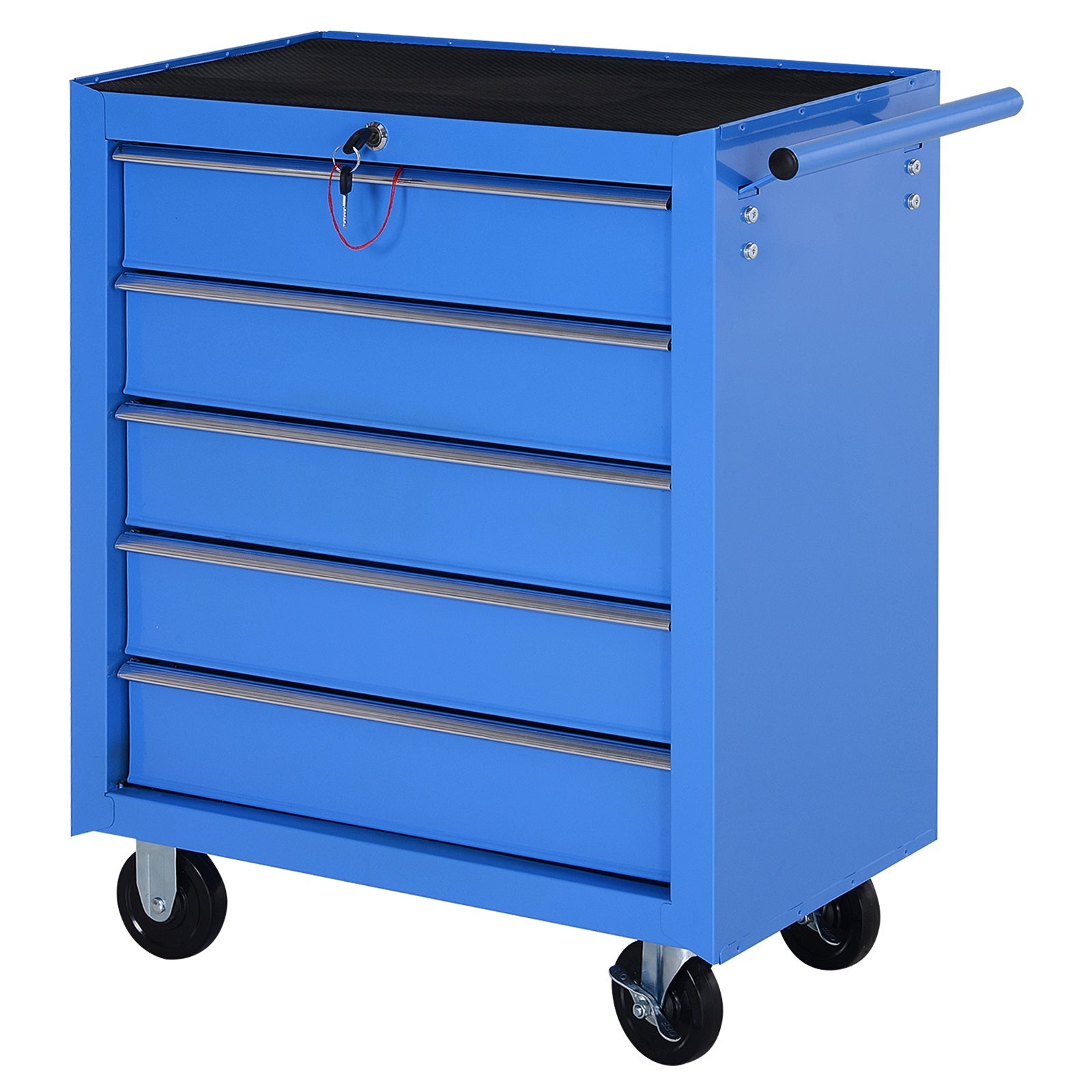 Workshop trolley 5 drawers, mobile tool trolley, red