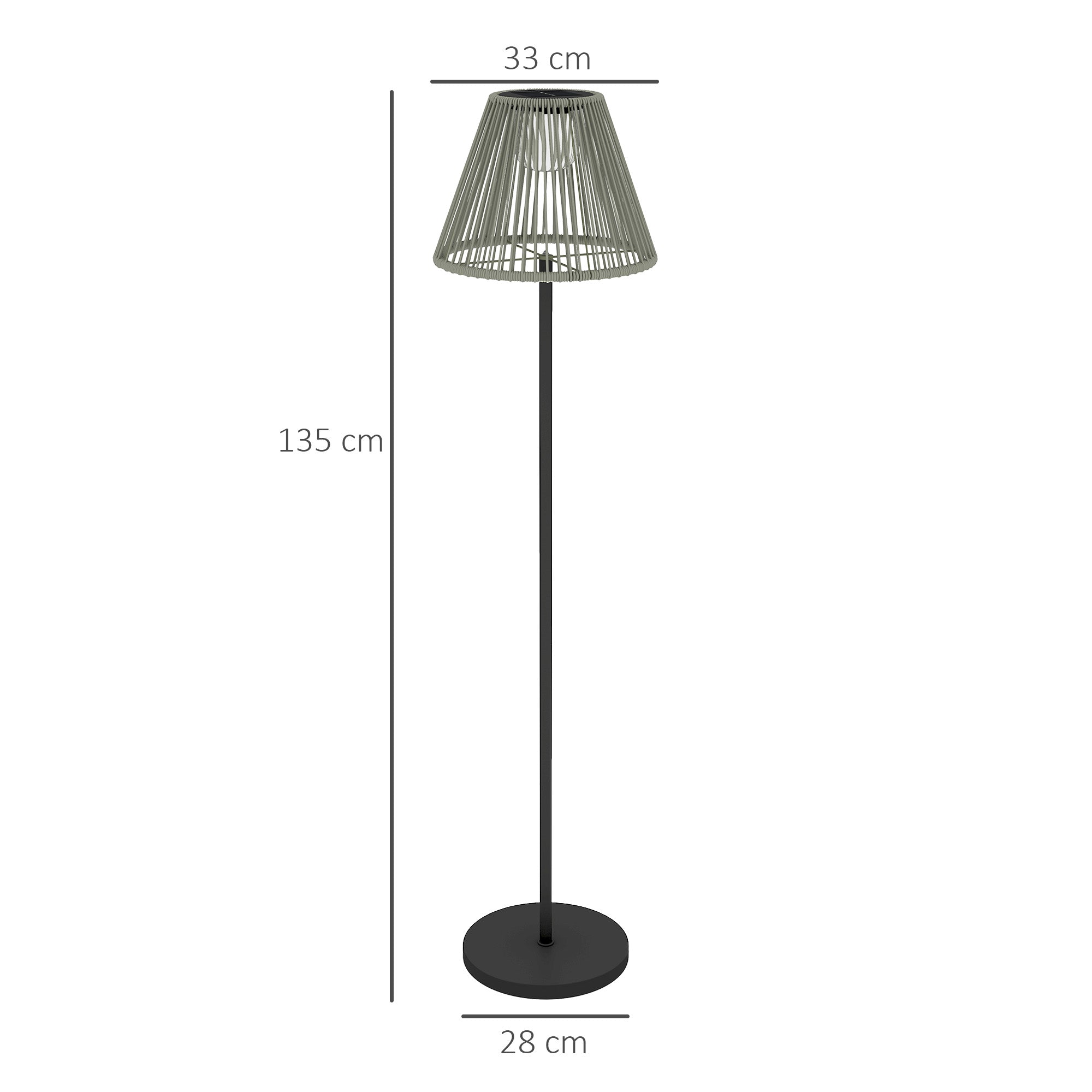 Solar Floor Lamp, Light Sensor 25 LEDs IP44 Outdoor Rattan Style
