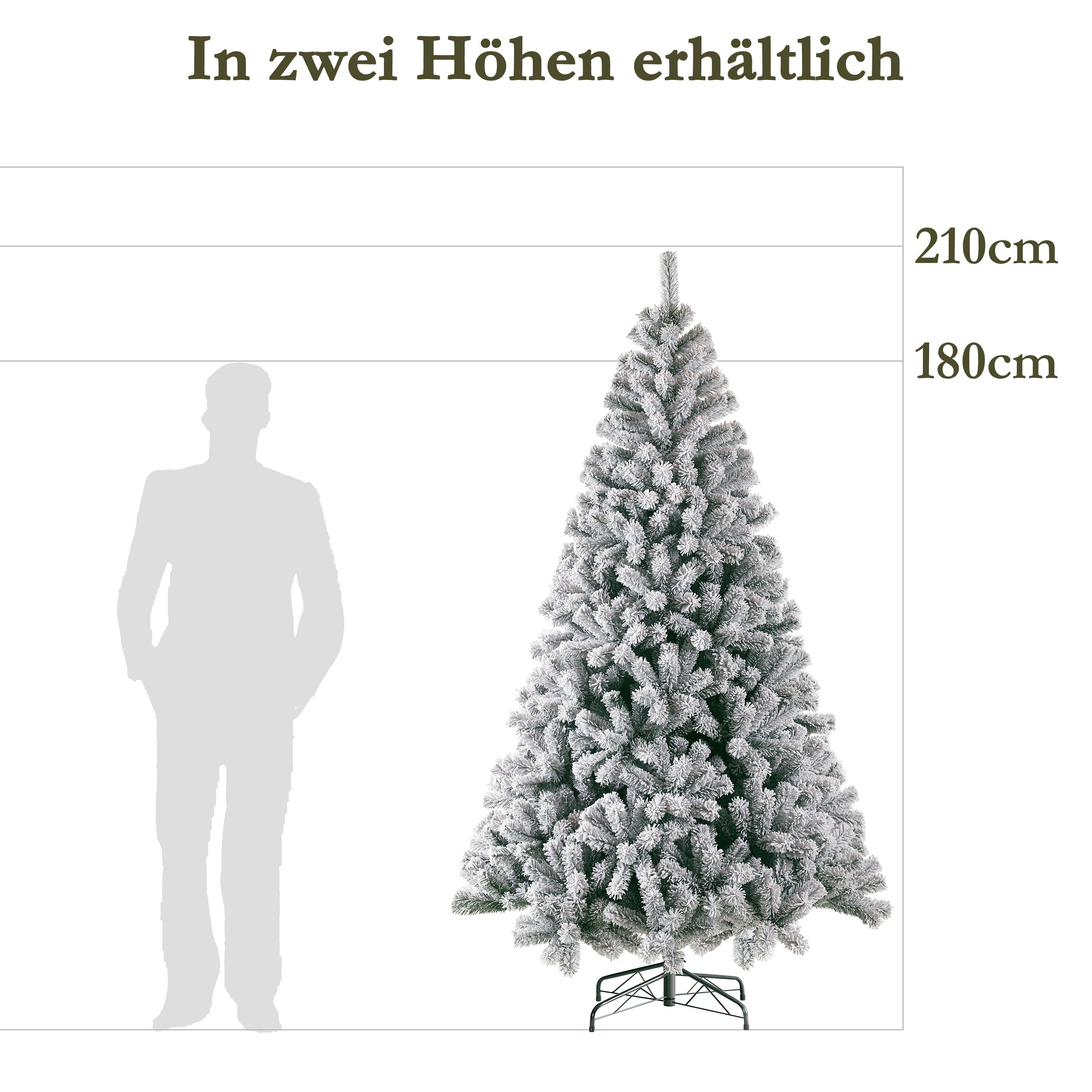 Weihnachtsbaum mit Kunstschnee, 180cm, 1006 Spitzen, realistisch, PVC