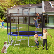 Outdoor Trampoline, 366 cm with Reinforced Leg Crossbars and One-piece Construction, Stable and Robust