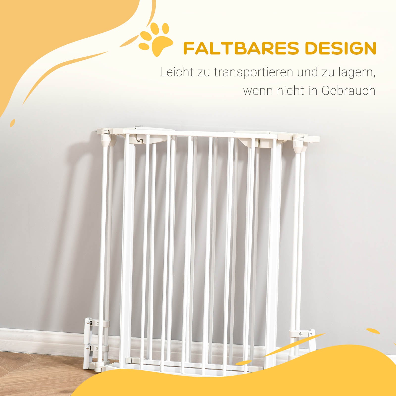 Dog Barrier, 3 Elements, Safety Door, White Plastic